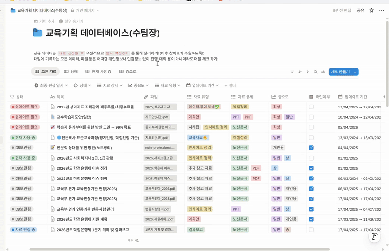 7년간의 다양한 경험을 공부, 정리, 활용합니다.